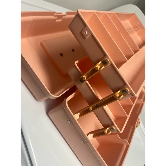 Vtg CABOODLES 80's Make-Up Storage Case - Peach - RARE Color | Vintage - Picture 9 of 9